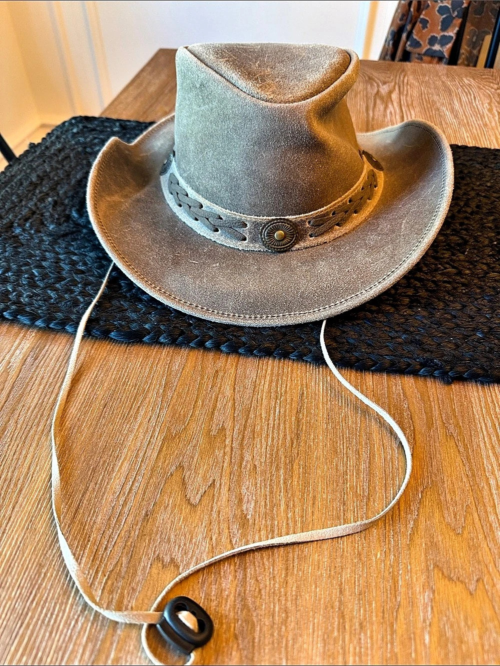 Western Leather Cowboy Hat Brown Large